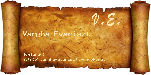 Vargha Evariszt névjegykártya